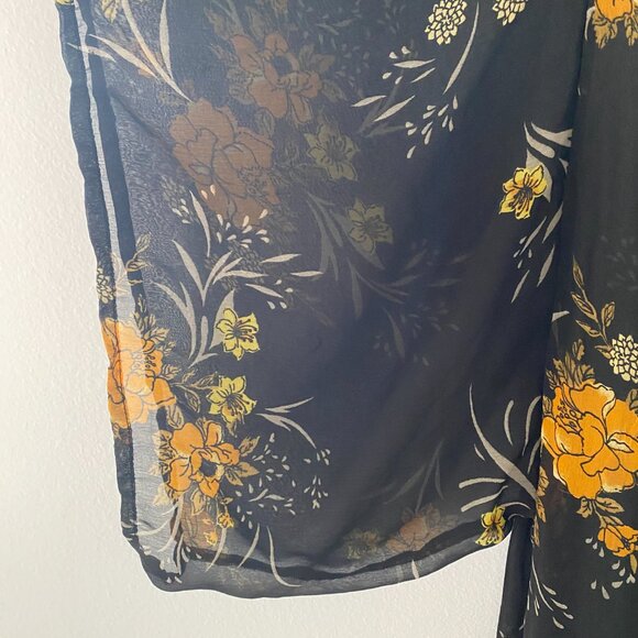 Band of Gypsies Floral Black Boho Duster | size small - Picture 3 of 3